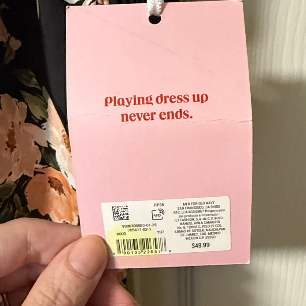 NWT Women’s Old Navy The Occasion Fit & Flare Taffetta Mini Dress L peach floral - Picture 5 of 6